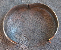 VINTAGE MARATHON STERLING FLORAL ETCHED BANGLE BRACELET HINGED