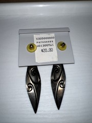 Edgar Bernie Vintage Metal Teardrop Pierced Earrings, Silver And Bronze Tone