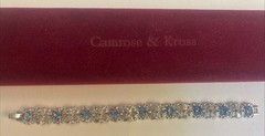Camrose & Kross Jacqueline Kennedy Light Blue And Crystal Silver Link Bracelet