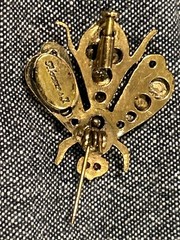 Rare MOANS COUTURE Signed Vintage-Style Figural Insect Brooch Pendant Pin