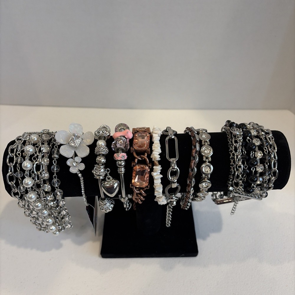 Lot Of 10 Bracelets Mixed Materials & Styles Paparazzi And Other Bling *READ*