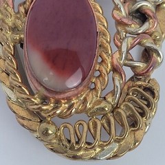 Mixed Metal Scarf Slide by Carreon Gemstone Copper Boho Gaudy
