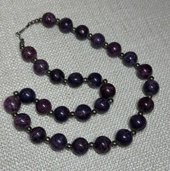 22″ Purple Tourmaline Necklace – 1/2″ Diameter Beads – Beautiful – Varied Shades