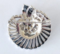 Vintage Jomaz Brooch Joseph Mazer Clear Rhinestone Pearl Pave Pin Unsigned