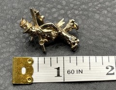 Vintage Gold Tone Hobo Knapsack Charm Brooch Pin Crystal Rhinestone