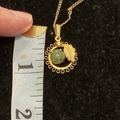 Vintage Sorrento 12 Kt Gold Filled & Jade Necklace w/earrings