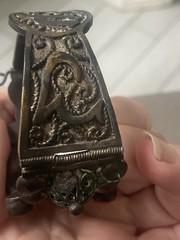 Vintage Antique Moroccan Enamel Berber Cuff Bracelet Ethnic Tribal Bangle