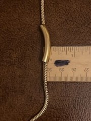 Vintage Sliding Bar Pendant Gold Tone Chain Necklace Mid Century Modern 17.25 in