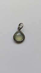 Vintage 925 Sterling Silver Prehnite Pendant Charm
