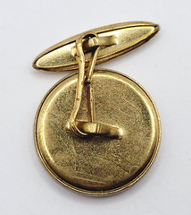 Brass Runabout Automobile Vintage Cufflinks or Vest Buttons Round Shape Detailed