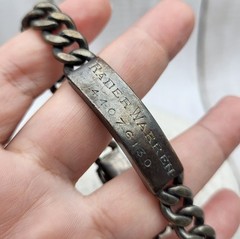 Vintage Napier 925 Sterling Silver ID Engraved Nameplate Curb Link Bracelet