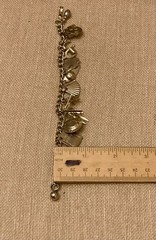 Vintage Coro Multi Dangle Charm Bracelet Gold Tone Signed 6.75″L