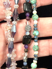 15 Pc Artisan Gemstone Beaded Bracelet Lot Handmade Crystal Hematite Chip Glass