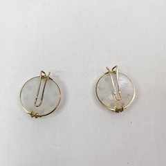 vintage Hillcraft Slide On Earrings Gold Tone Opalescent Aurora Borealis