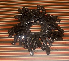 RARE GARNET RHINESTONE VINTAGE FRINGE BROOCH JAPPANED