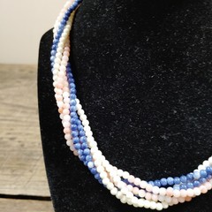 Vintage Twist A Bead Interchangeable Necklace w/ Clasp Pink White Blue