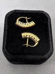 VINTAGE Solid 10K Yellow Gold 2.25CTW Ruby HANDMADE ONE of KIND Earrings 3.8gr.