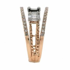 1.03CT DIAMOND 18KT WHITE & ROSE GOLD 3D ROUND & BAGUETTE SQUARE MULTI BAND RING