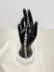 Vintage Signed ICING Silver Tone Rhinestone Necklace – 15″