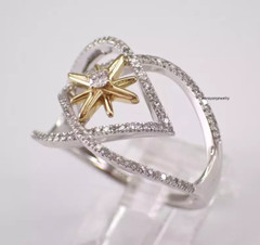 1.50Ct Round Cut Real Moissanite Solitaire Engagement Ring 14K White Gold Plated