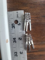 VTG Vargas Shooting Star Mesh Clamper Bracelet Earrings Set Silver Rhinestone