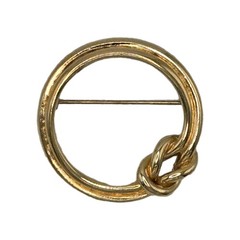 Vtg Monet Gold Tone Circular Knotted Rope Brooch Pin 1.25″
