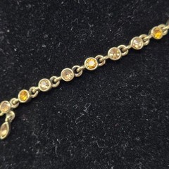 Rhinestone Gold Tone Choker Necklace Multiple Dangles Adjustable Length 16-18″