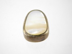 Vintage NF Sterling Silver Mother of Pearl Shell Slide Pendant 925 7/8 Inch MOP