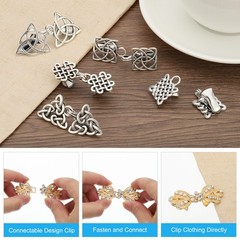 5 x Cloak Clasp Set Alloy Vintage Sweater Clips Retro Cardigan Buckles Sew