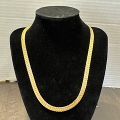VTG 14K Gold Filled Serpentine Necklace 2mm Chain 18.2” Long Ver Pretty