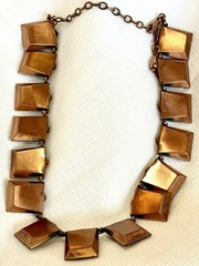1950’s Vintage MATISSE RENOIR CHILE NECKLACE MCM Copper & TURQUOISE Enamel
