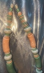 Vintage Avon Sun Bleached Chunky Necklace/Looks Like It Is Made Of Clay W/swirls