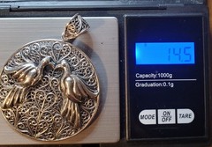 925 Sterling Silver Indonesia GEMALA JEWELRY Love Birds Filigree Pendant 14.5 Gr