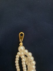 Vintage Avon Signed 6 Strand Faux Pearl Necklace Layered Multi Strand 16″ Clasp