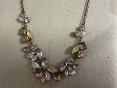Vintage Unbranded Gold Tone Adjustable Length Rhinestone Statement Necklace