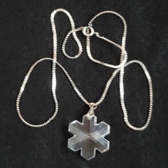 Vintage Crystal Snowflake Earring Pendant Set 7/8″ 3/4″