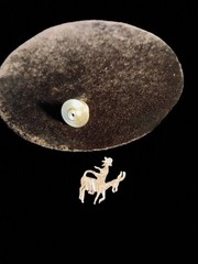 Vtg 800 Silver Nasreddin Hodja Riding Donkey Backwards 800 Silver Tie Clasp EUC