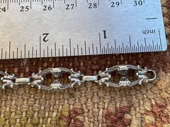 Vntg. Victorian Romantic European Baroque 935 Sterling Clasp Bracelet