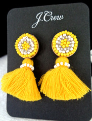 Vintage Jewelry 1990’s-2000 J Crew Yellow Tassel Earrings