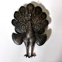 Vintage Vilai Sterling Silver Niello Peacock Brooch Pin Made In Siam 2.5”