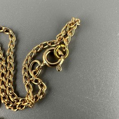 Vintage Rhinestone Heart Pendant Necklace Gold Tone Clear Crystals 16″ Chain