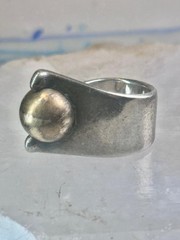 Moving Ball ring geometric kinetic solid band size 5.50 sterling silver women l
