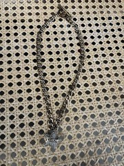 Vintage Juicy Couture Rhinestone Star Pendant Necklace Y2K Silver Tone Chunky