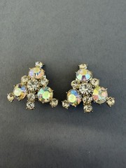 Collection Of Three Pairs Of Vintage Rhinestones & Beaded Earrings