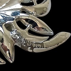 Vtg Sarah Coventry Mountain Flower Brooch Green AB Rhinestones Silver Tone 1968
