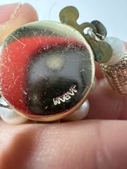 Vintage Necklace Japan Simulated Bead Glass White Box Clasp`16inches