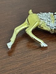 Danecraft vintage silver gold two tone large reindeer animal figural pin brooch
