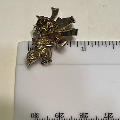 Vintage Signed JJJ 1/20 12k Gold Filled Rose & Bow Pin Brooch 1.375”