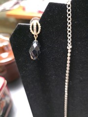 Vintage 2010 Black & Clear Rhinestones V Shaped Necklaces With 2 Pair…