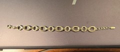 Heavy Oval Link Gold Filled Bracelet/Round Etched Links